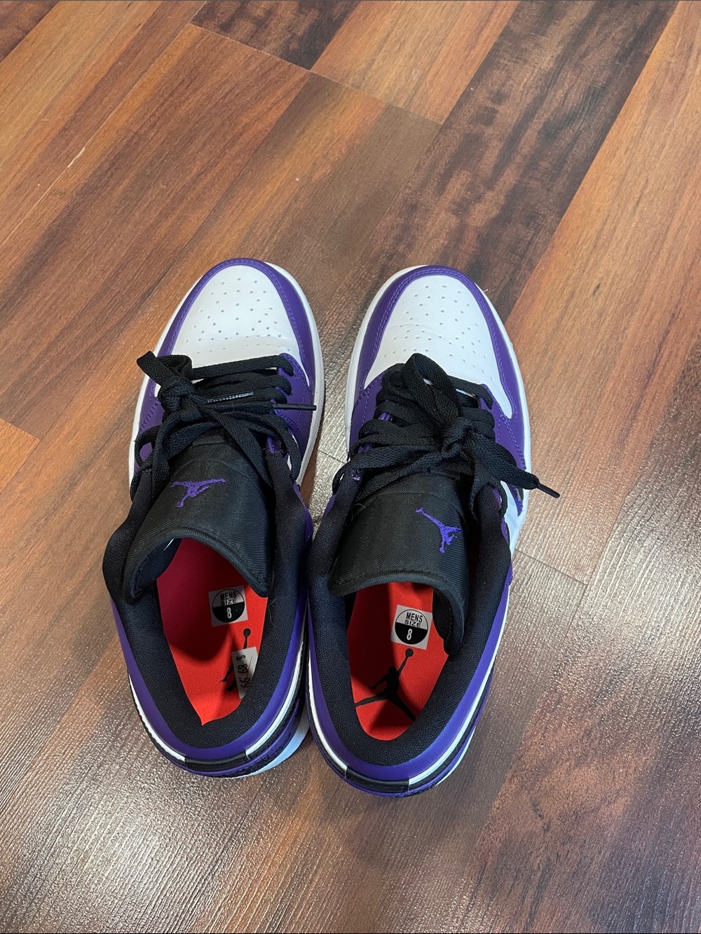 Jordan Men's Low-Top Sneakers in Purple, Black and White